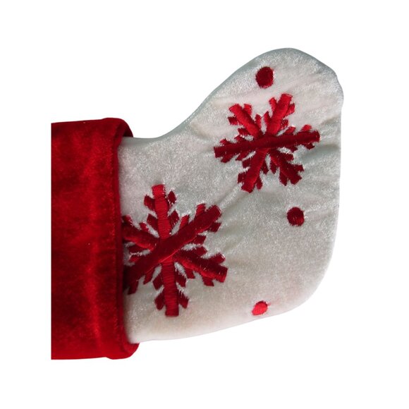 Small Decorative Velvet Christmas Stockings Embroidered Snowflake GUC Three - Picture 13 of 16